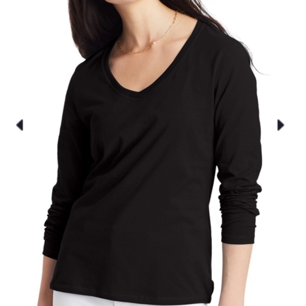 🔥 3/$25 Hanes Perfect-T Long Sleeve V-Neck Tshirt XXL